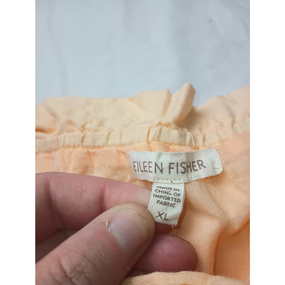 Eileen Fisher Irish Linen Orange Cami Dress Short Gauzy Women Size XL - Picture 2 of 4